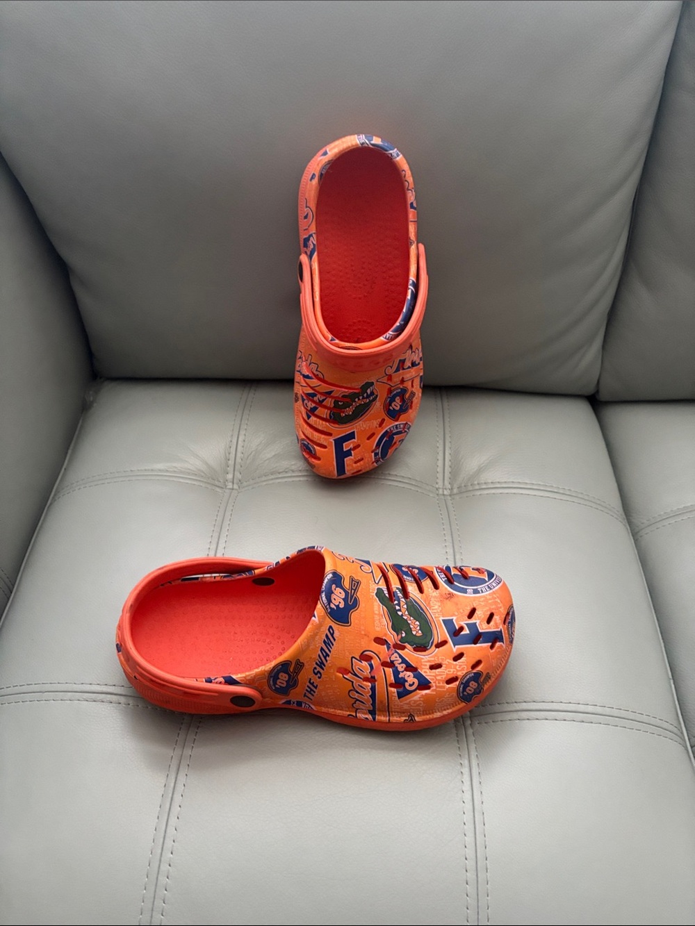 Orange Patterned Slip-On Sandals for Women - Casual Garden Clog